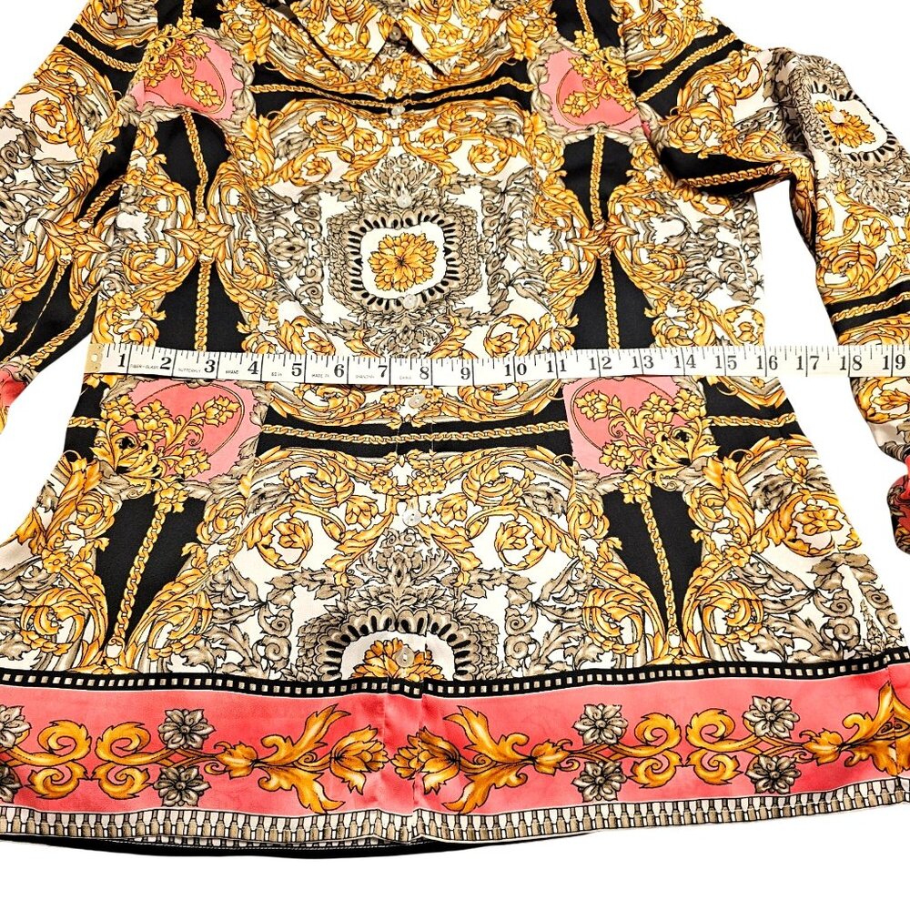 Laundry By Shelli Segal Womens Long Sleeve Baroque Print Blouse Size 6 - Picture 8 of 12